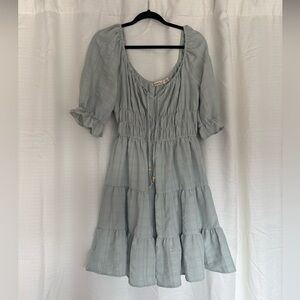 Light Sage Green Peasant Dress